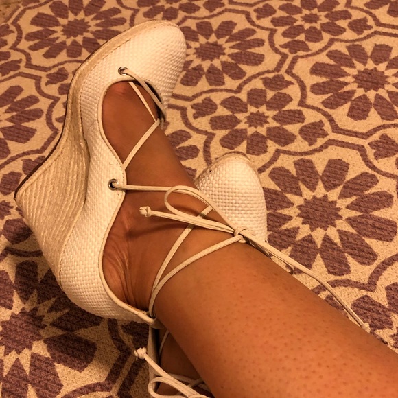 SCHUTZ Shoes - SCHUTZ PEARL LUNNA BRANCO LACE UP ESPADRILLES